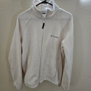 Columbia Womens Outdoor Cozy Zip-Up Fleece Jacket White Large